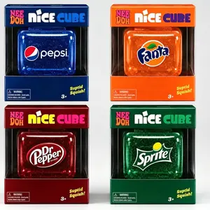 Fizz Squish Collection  Nice Cube Sprite & Dr Pepper Squishy | Stress Relief Fidget Toy | Sensory Cube