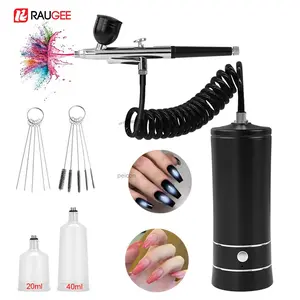 Airbrush with Compressor USB Rechargeable Wireless Handheld 0.3mm Nozzle Airbrush Kit for Nail Art Painting Model Coloring Cake Decoration Facial Beauty Mini Spray Gun, Spray Painting Tool