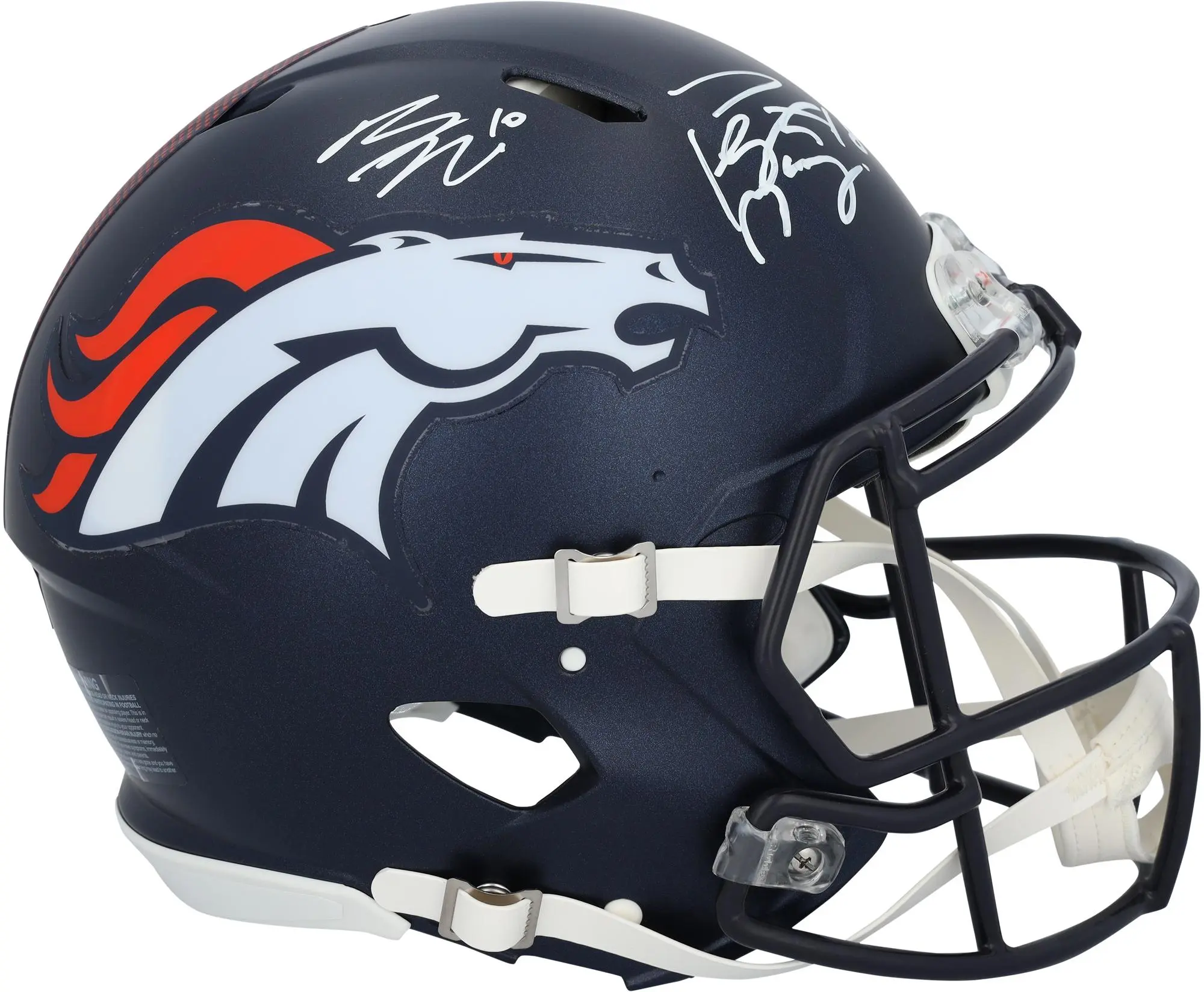 Peyton Manning and Bo Nix Denver Broncos Autographed Riddell 2024 Speed Authentic Helmet - Fanatics Authentic Certified