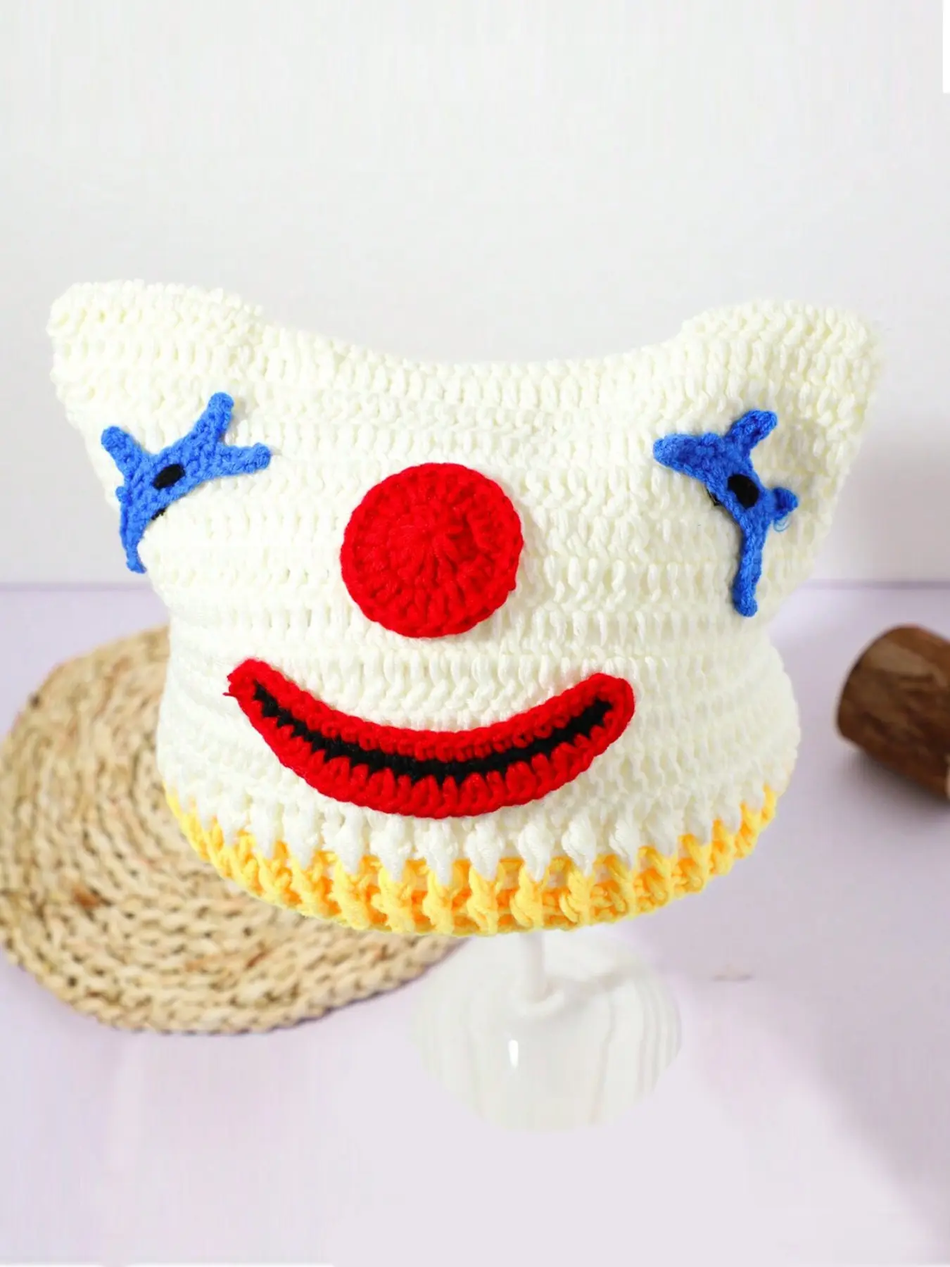 Unisex Handmade Joker Beanie, Cute Hip Hop Y2K Style, Funny Knit Hat Without Brim, Streetwear for Men & Women
