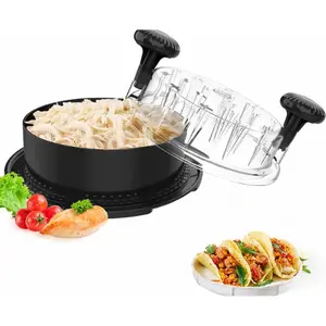 Chicken Shredder Tool Twist, Visible Chicken Breast Grinder Machine for Ground Food, Meat & Vegetables (Elegant Black)