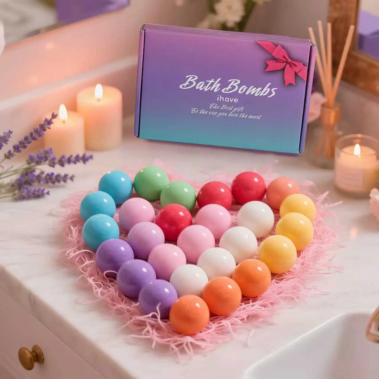 iHave Handmade Gentle Aroma Scented Soothing Halloween Bath Bombs for Women - 24pcs, 8 Fragrances (Lemon,Sakura,Eucalyptus,Lavender,Orange,Coconut,Vanilla,Rose) - Daily Fizzy Body Care Spa Set, Holiday Gift Stocking Stuffer, Valentine’s Day Present