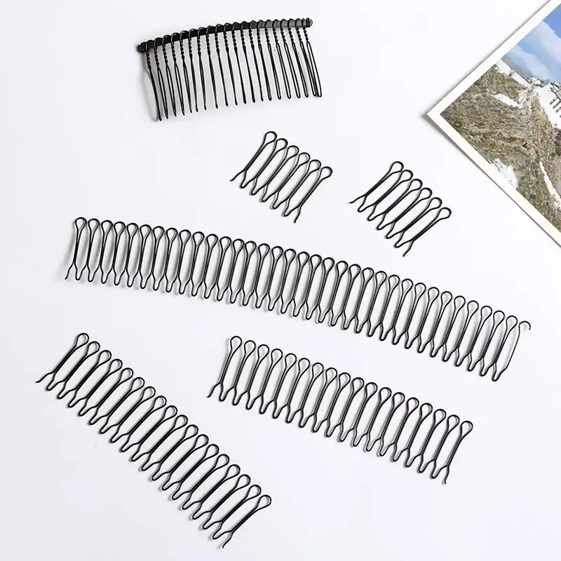 Women's 3-Piece U-Shape Hair Finishing Fixer Comb Set - Stretchable Wavy Comb Clips, Bobby Bangs Holders, Spring Circle Headband Pins, Bun Hairpins, Hair Accessories for Women