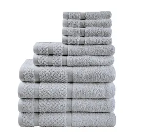 10 Piece Towel Set with Upgraded Softness & Durability, Grey