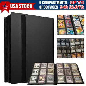 540 Cards Pocket Binder with Strap 9 Pocket Storage Trading Cards Album Folder