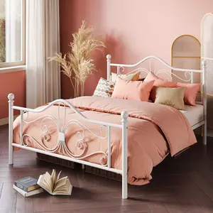 MUTICOR Twin/ Full/ Queen Platform Bed Frame, 【Frame Only No Mattress】Metal Bed Frame with Butterfly Pattern Design Headboard & Footboard, No Box Spring Needed, #TikTokShopBlackFriday #ChristmasGifts