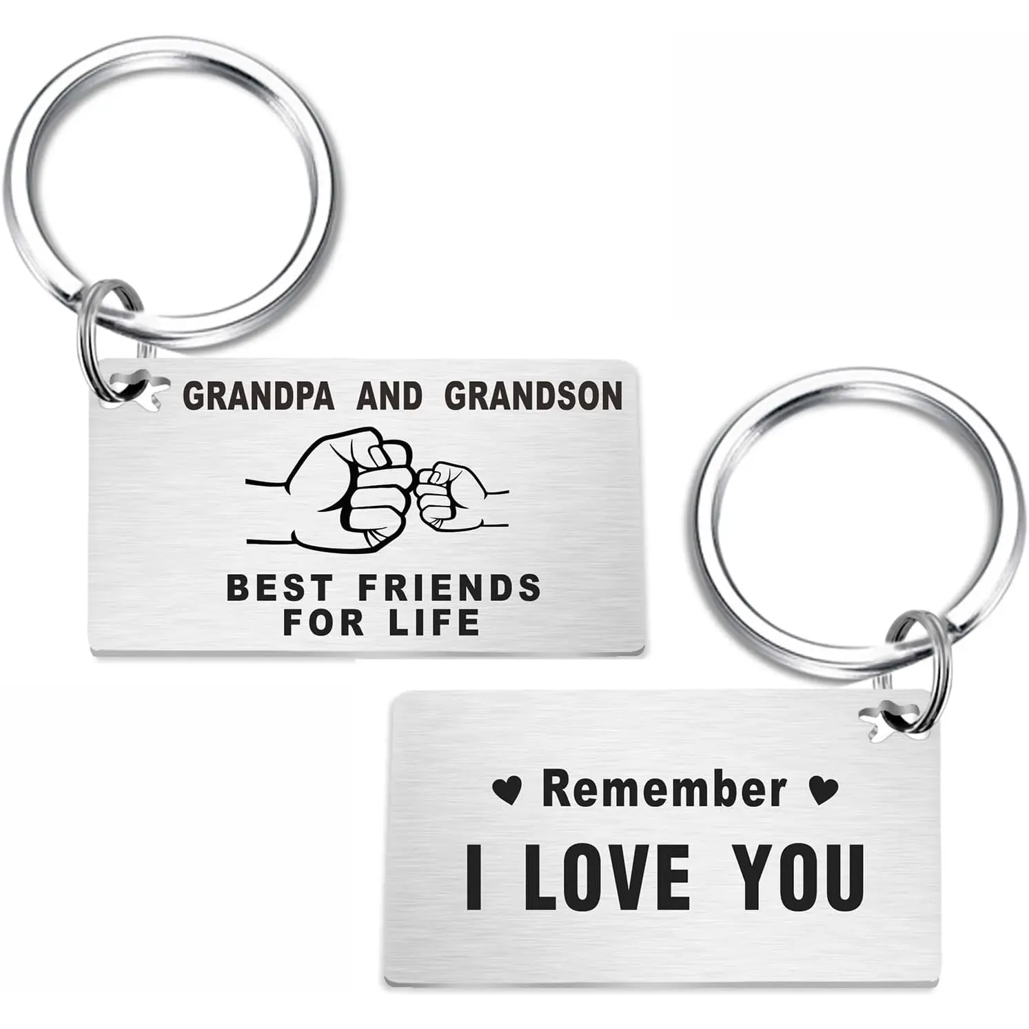 Grandpa Father's Day Gifts from Grandson, Remember I Love You Grandpa Keychain Key Chain Keyring