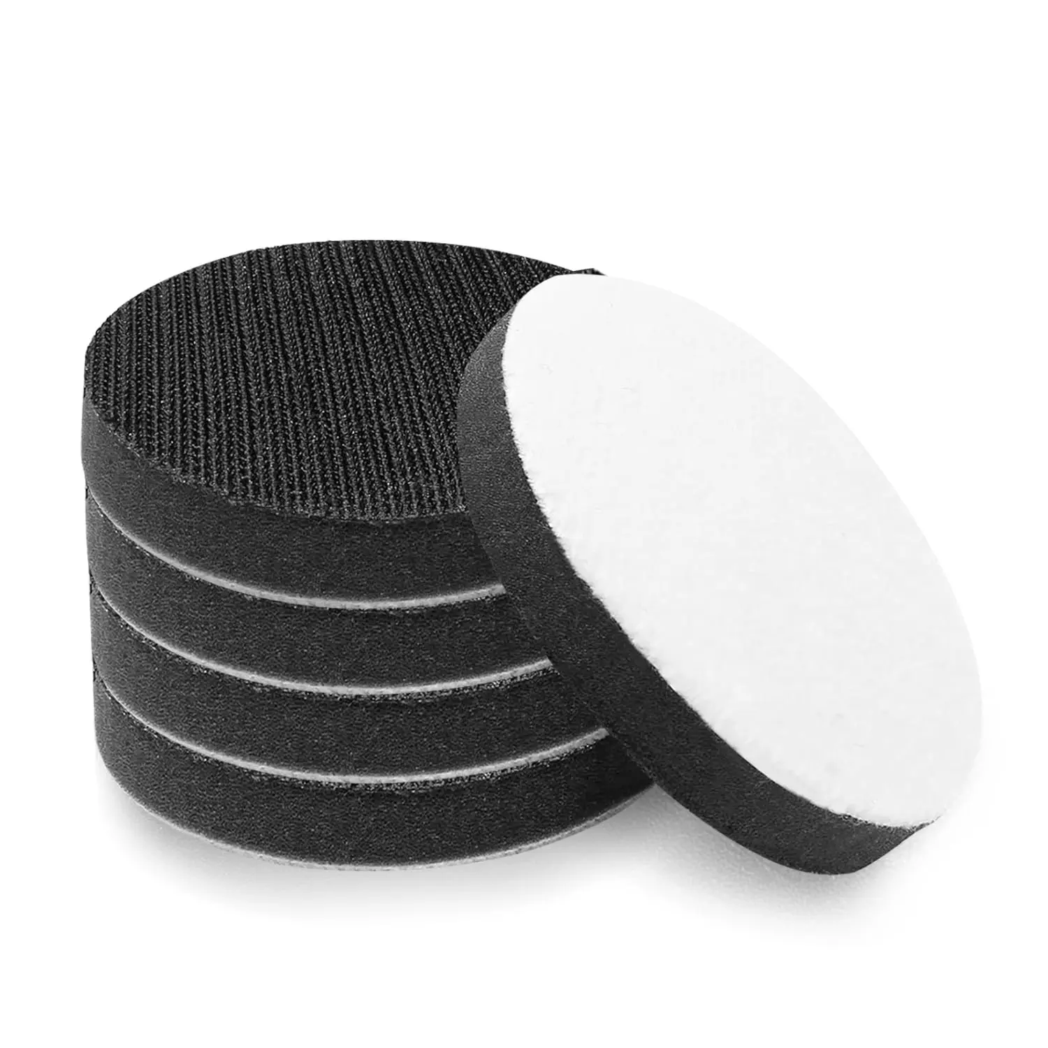 5-Pack 3-in Hook and Loop Soft Sponge Cushion Buffer Pads, Low-Density Interface Backing Pads for Abrasive Finishing Tools Polishing and Buffing, Polishing Pads