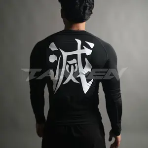 Destroy Kanji Compression Long Sleeve in Black