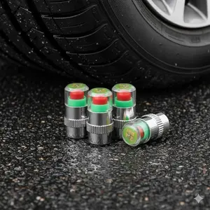 Universal Tire Pressure Monitoring Valve Caps - Auto-Balancing Pressure Alert, Anti-Freeze & Shockproof Sensors, Real-Time Wireless TPMS for Cars, SUVs, Trucks. High Accuracy, Durable Tire Safety Indicator.