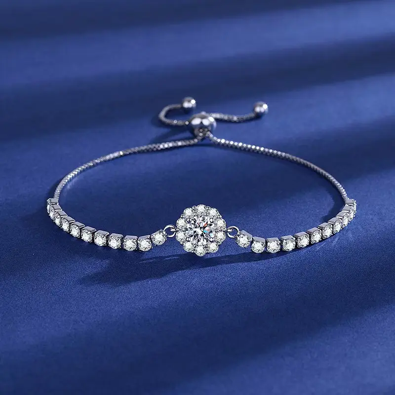 SKU:SL-24 | 1.0CT Moissanite Beaded Bracelet: Boho Sparkle, Modern Twist!