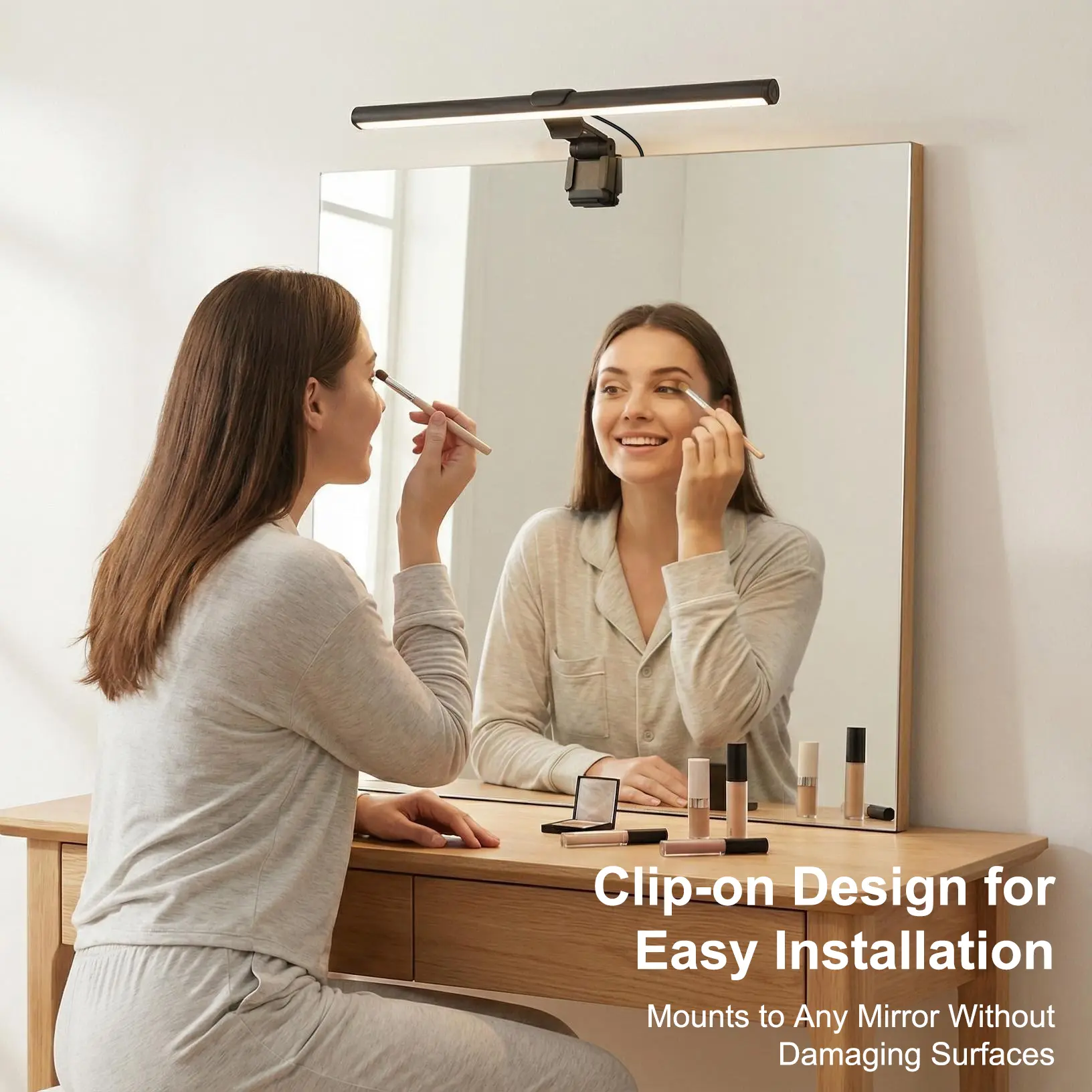 Rechargeable Stick-On Vanity Mirror Lights with Type-C Fast Charge, Magnetic Base, Remote Control, Eye-Friendly Design, Adjustable Color Temperatures for Bedroom, Bathroom (Bathroom Home Gadget)