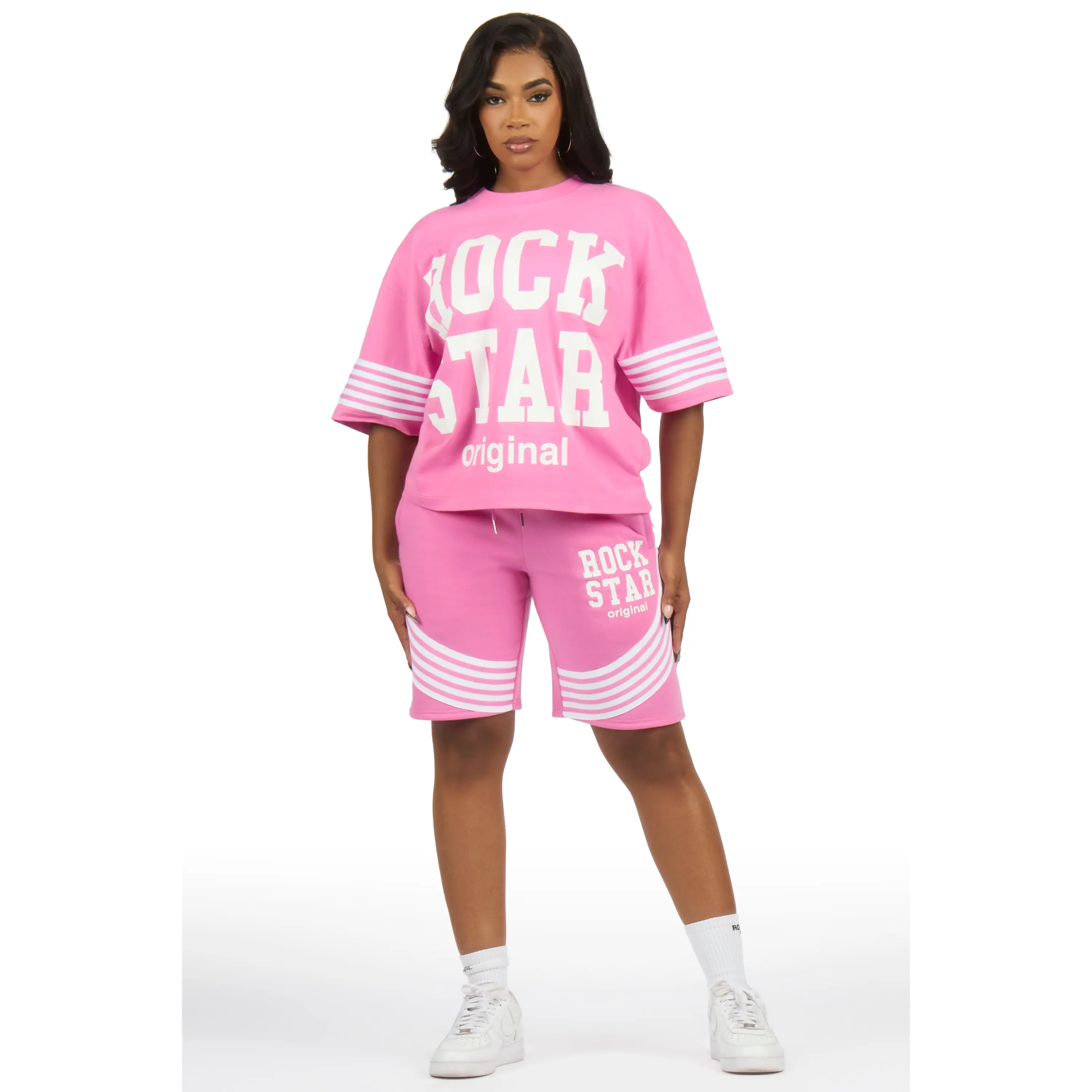 Aeriel Pink T-Shirt Short Set