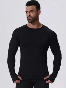 1/2 Pack Mens Long Sleeve Compression Shirts with Thumb Hole, Quick Drying Running Fishing Athletic Undershirts, Gym Base Layer Workout Shirt, Athletic Fitted Breathable