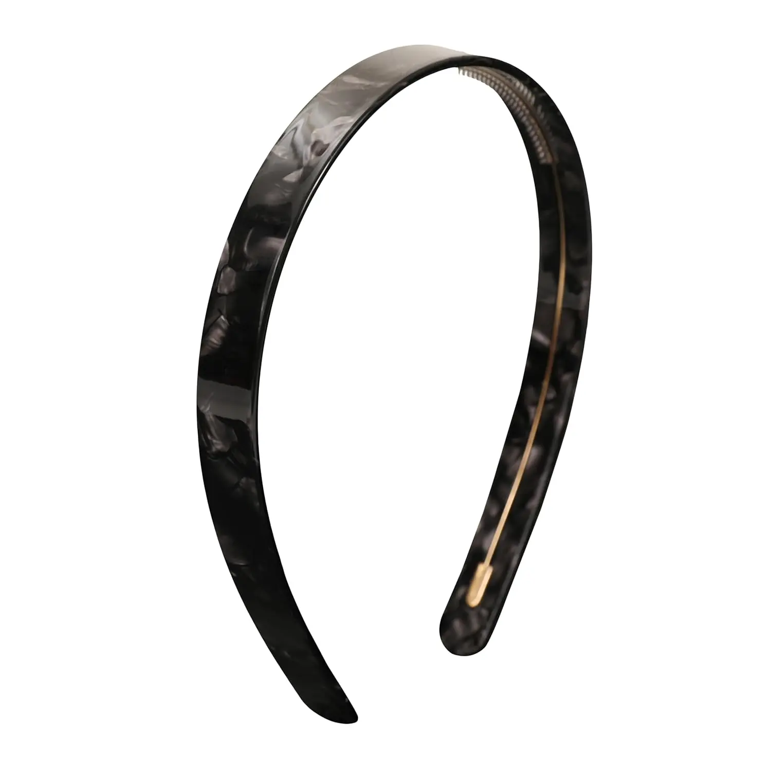 Thin Tortoise Shell Headbands for Women Girls Non Slip Skinny Acetate Headband with Grip Stretchy Adjustable Teeth Hairband French Vintage Tortoiseshell Hair Accessories