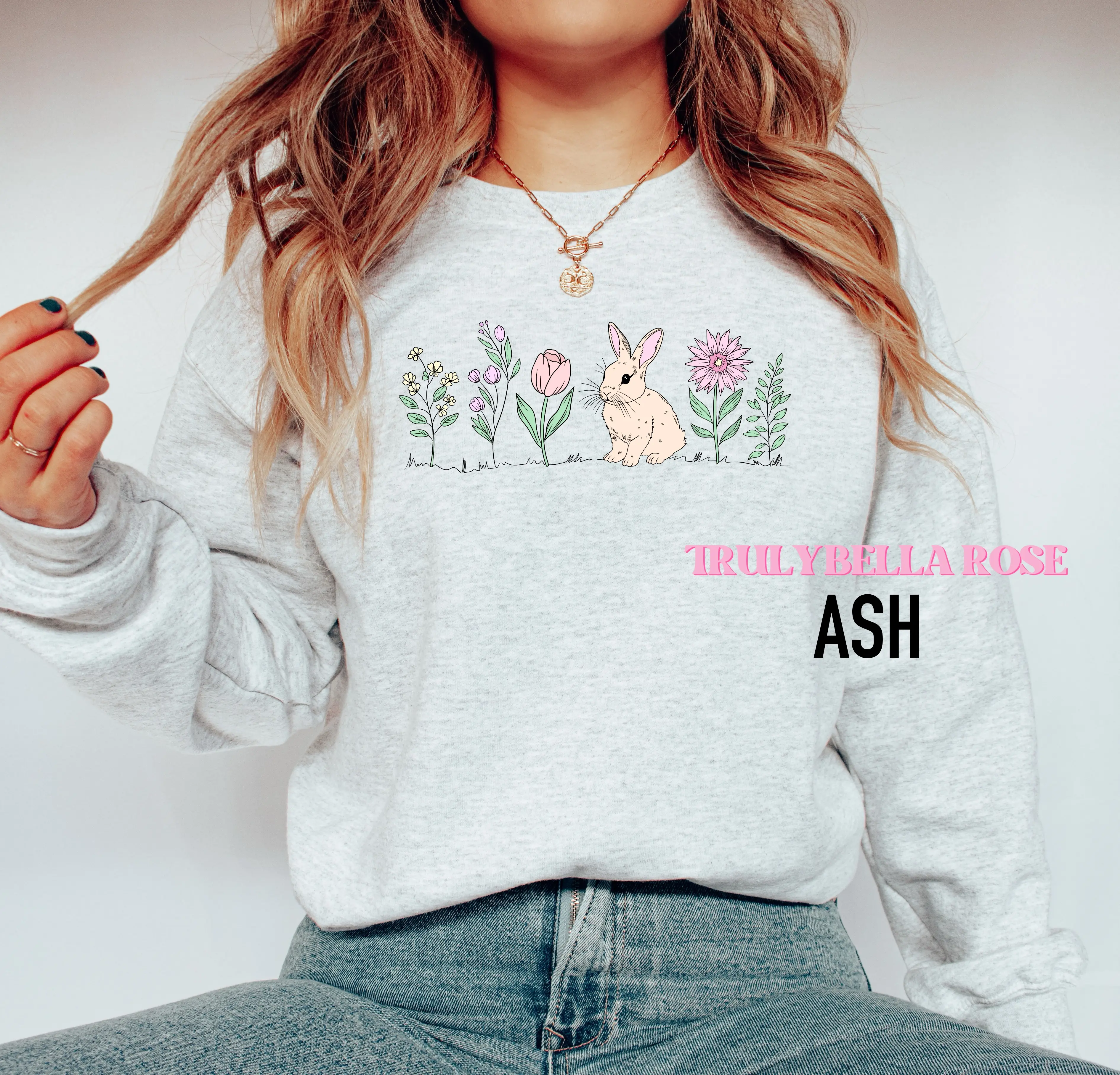Simple Spring Easter bunny sweatshirt, Gildan sweatshirt