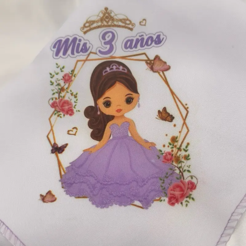 12pcs 12x12in Square Custom Cloth Napkins - 3rd Birthday Tableware, "My 3rd Year Memories" Keepsake Party Favors, Printed Multipack Packet Napkins, Custom Napkins