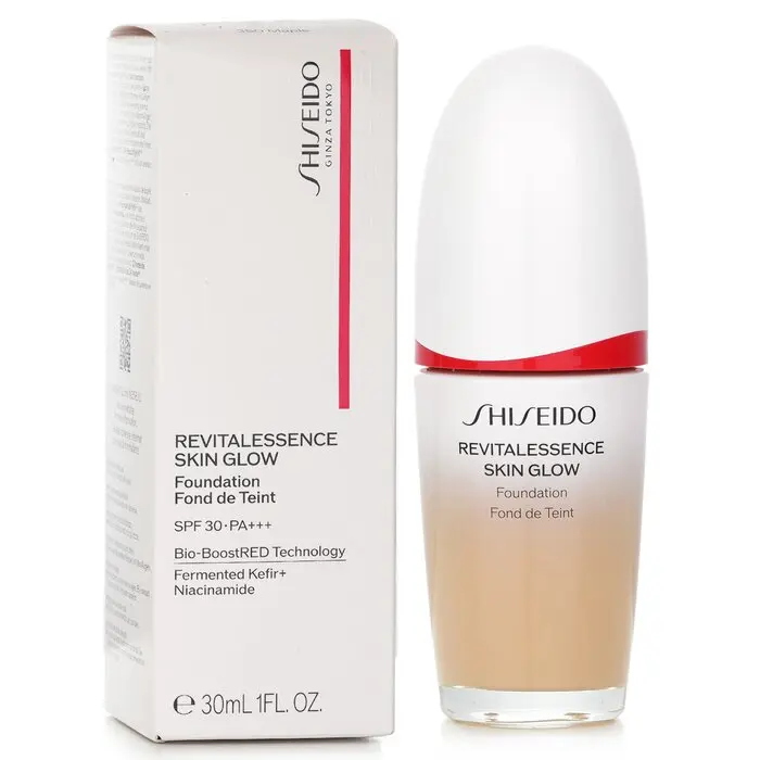 SHISEIDO Revitalessence Skin Glow Foundation - Lightweight, Smooth Makeup, SPF 30, Oily Skin Makeup, #350 Maple, Spf Makeup, Glowing