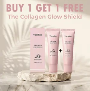 No Cast Just Glow Collagen Sunscreen | SPF 50 Broad Spectrum Face Sunscreen | Lightweight, Non-Sticky, Hydrating Formula | No White Cast or Residue | Peptide, Cica for Soothing & Natural Glow