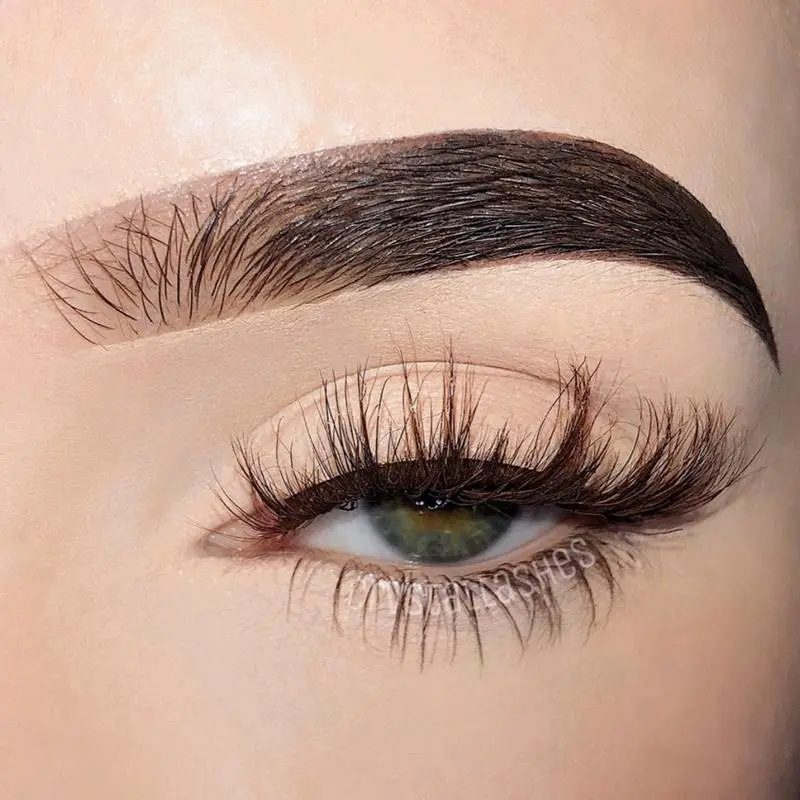 Babydoll 14mm Brown Mink Strip Wispy Lashes Natural Everyday Style Eyelashes Makeup