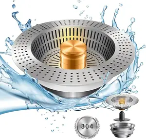 Sink Food Catcher Press - Activated, Kitchen Sink Stopper and Drain Stop,Drain Cover Plug Filter Kitchen Sink Waterfall