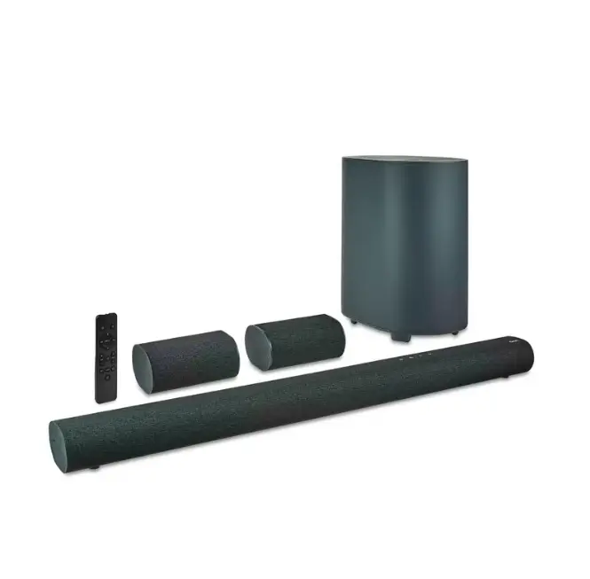 onn. 5.1.2 Surround Soundbar System with Dolby Atmos,Wireless Subwoofer and Ture Wireless Satellites, 42"