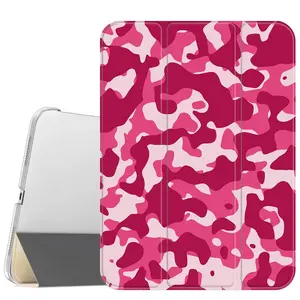 Pink Camouflage Tablet Case - Slim Stand Holder with Magnetic Closure, Durable Protection, Soft Translucent Frosted Back, Pencil Slot - Compatible with iPad A16 2025, Air 6, Mini 6, Samsung Galaxy Tab S9 - Tablet Accessories
