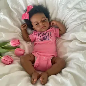 20inch Reborn Baby Doll Black Girl Realistic Black Newborn Baby Dolls African American Reborn Doll Toy with Clothes