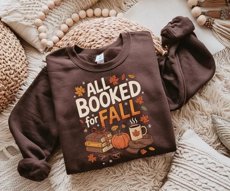 Women's Book Lover Graphic Hoodie - Cotton Blend Long Sleeve Minimalist Normal Type Outfits, Vibrant Casual Pullover for Cozy Autumn Reading, Holiday