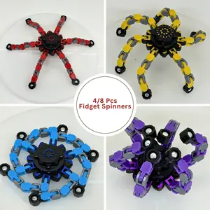 4PCS/8PCS Transformable Fidget Spinners - Durable Fingertips Gyros, Fidgets & Sensory Spinner Toy for Kids, Anxiety & Stress Relief Gifts, Party Favors Stocking Stuffers