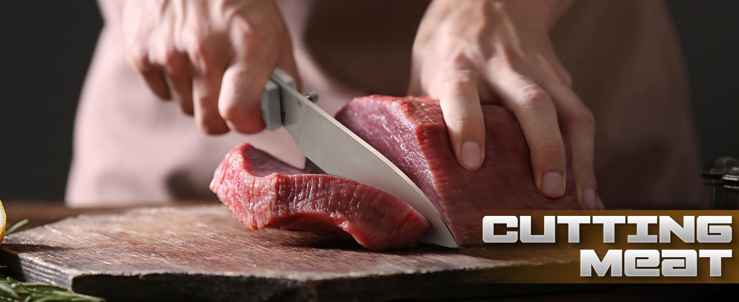 Huusk Folding Chef Knife Set - Including Nakiri, Santoku, Bread and Fruit Knives - EDC Kitchen Knife Set with 440C Stainless Steel Ultra Sharp Blade - Japanese Pocket Knives for Gift Giving