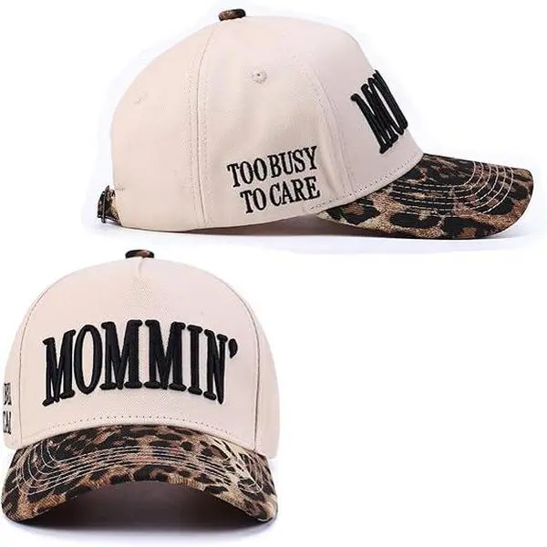 Vintage Two-Tone Trucker Hat Adjustable Baseball Cap with Mommin Embroidery Ponytail Fit Unisex Outdoor Casual Headwear Idea Hats, Gift for Mother, Mom Hats couple gifts mombirthday gift tiktok shop momFashionable baseball cap