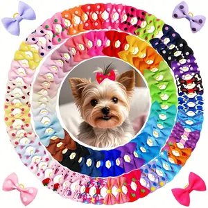 10/30Pcs Cute Puppy Dog Small Bowknot Hair Bows,Yorkie Doggie Bows with Rubber Band Pet Grooming Bows Dog Hair Costume Accessories for Small Dog