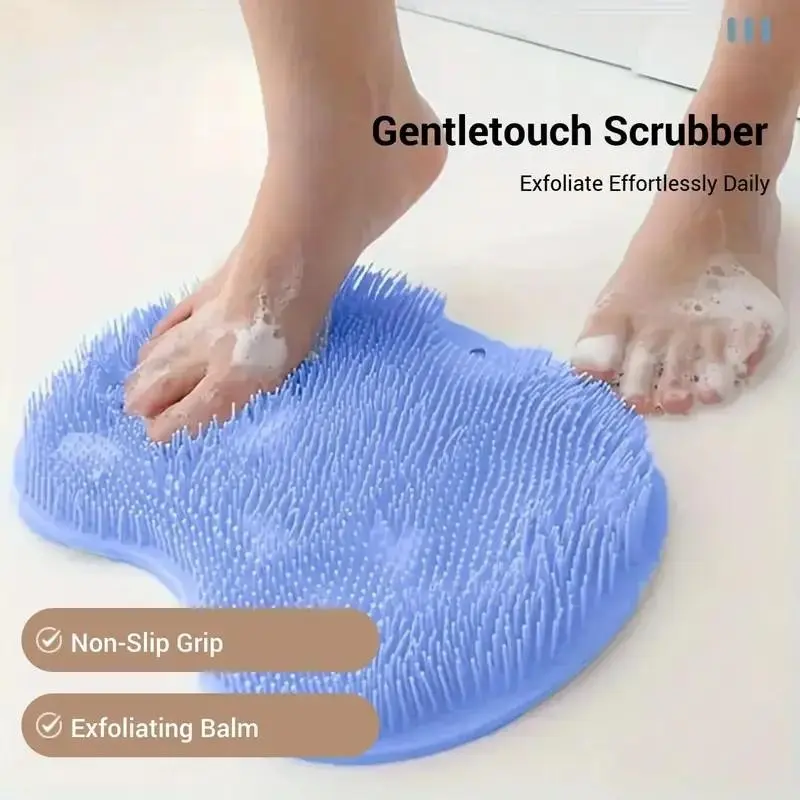 Upgrade Anti-Slip Shower Foot Massager, Circulation Improving Exfoliating Pad, Personal Bathroom Accessories, Bath Exfoliation Tool, Foot Scrubber, Bathroom Gadgets
