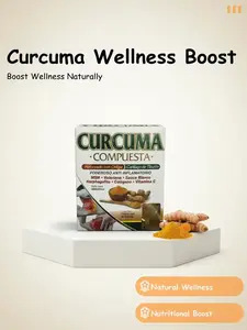 Edible Curcuma Compuesta Dietary Supplement - Wellness-Boosting Formula with Healthy Ingredients, Multivitamin for Health & Nutrition Support Daily All-in-One Vegan