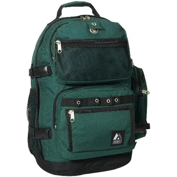 212 MAIN Everest 3045R-GN 20 in. High-Capacity Unisex Travel Backpack - Deluxe Compartmentalized Design, Built-in Organizer Pouch, Music Pouch, Zip Closure, Casual Daypack for Campus Life & Everyday Carry