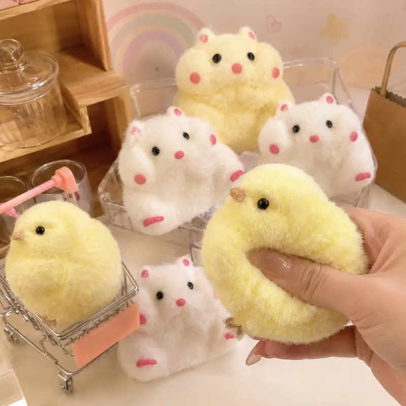 Title: 3pcs Hamster & Chick Squishy Toys Set, Cute Animal Squeeze Stress Relief Toys, Soft Pressable Taba Fidget Toys for Desk Relaxation, Sensory Play, Party Favors, Classroom Rewards, Birthday Gifts