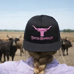 Tatted Roper Bull Embroidered Hat