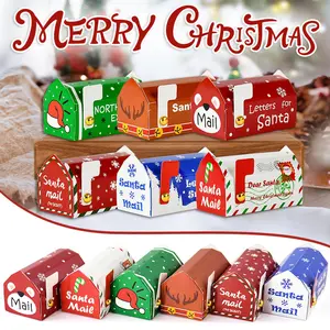 6/24pcs Christmas Mailbox Shape Candy Gift Box Kids Xmas Cookie Snack Packing Box Bag 2024 Navidad Noel Home Decor 2025 New Year Decoration