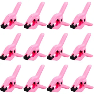 12 Pack 3.5 inch Plastic Spring Clamps,  Heavy Duty Spring Clips Clamps for Crafts, Backdrop Stand, Woodworking, Photography Studios,  Improvement