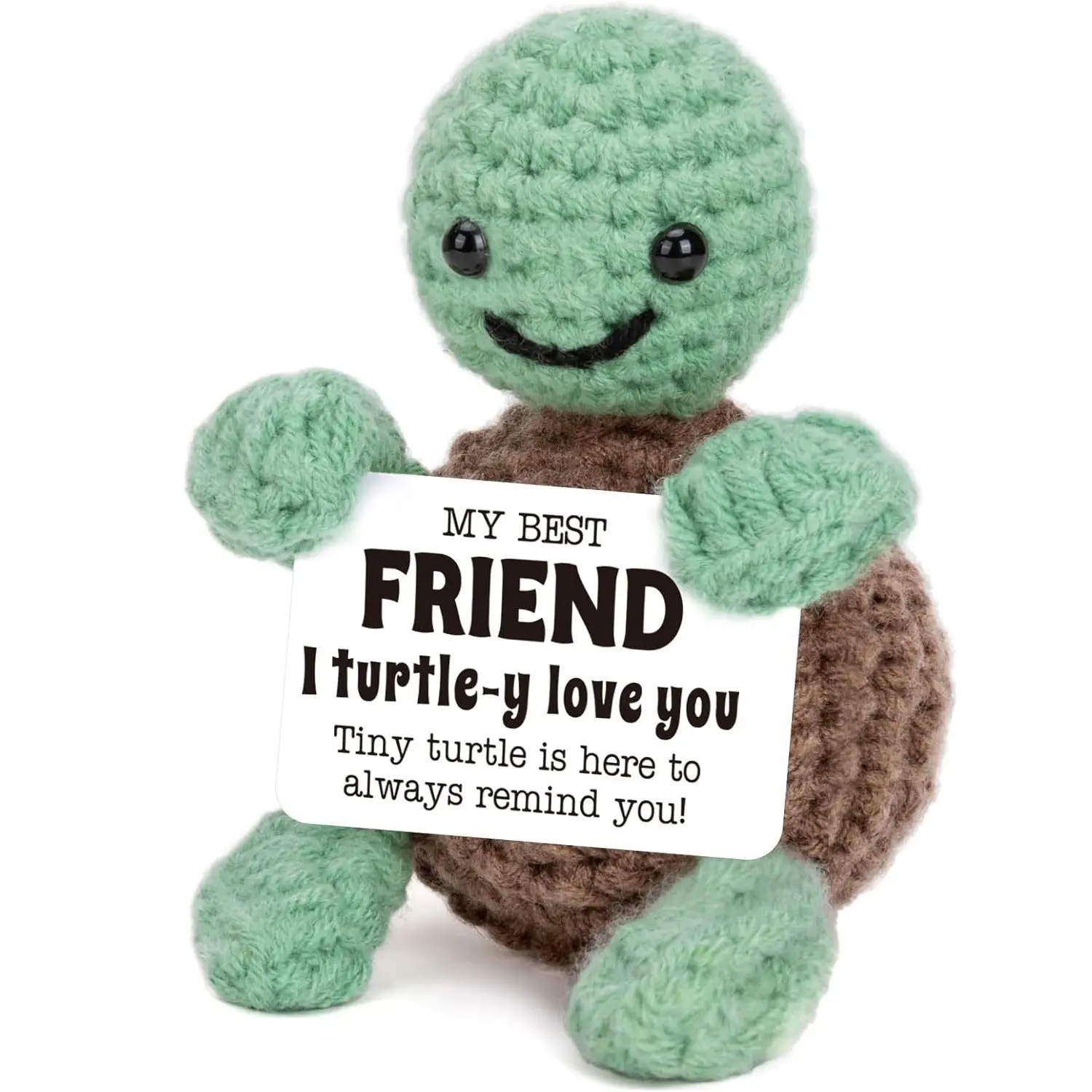 Mini Funny Turtle Best Friend Friendship Gifts for Women Men, Birthday Gifts for Friends Female Male Girls, I Love You Small Cute Stuff Things, Handmade Emotional Positive Crochet Turtle, Amigurumi, Crochet Animals, Cute Animal Design