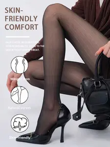 Light Mature Style Must-Have! High Elasticity Vertical Stripe Stockings, Comfortable and Non-Restrictive, Perfect for All Seasons