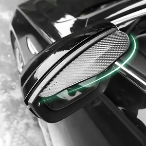 Carbon Fiber Car Rearview Mirror Rain Visor (2 Pairs), Reverse Mirror Sun/rain Guard, Foldable Windshield Cover, No Impact Design