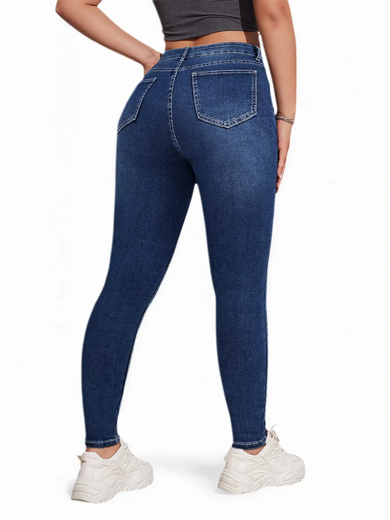 Women's Slim-Fit Stretch Denim Fabric Woven Jeans with Pockets, Pants, stretchy jeans for women, Womens jeans straight leg,Curvy Design, Perfect for Daily Wear, Work Commute, Sports, All Seasons, Womenswear