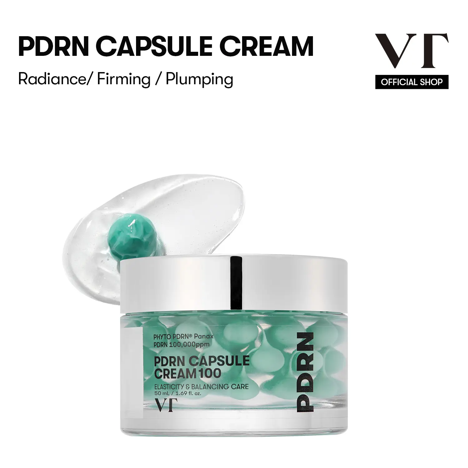 [VT COSMETICS] #1 viral PDRN Capsule Cream Moisturizer with Vegan PDRN, 100,000 PPM PDRN, Ceramide & Panthenol | Moisture, Hydrating, Skin Repair, Smooth Skin & Barrier Care | Korean Skincare