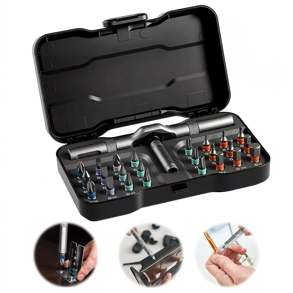 Ratchet Screwdriver Set, 24 or 40 or 66 in 1 magnetic Screwdriver sets, S2 Steel Bits, DIY Combination Flexible Shaft, Suitable for Furniture Assembly, Precision Electrical Appliance Repair, Bicycle Tools
