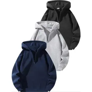 Men's Loose Fit Half Zip Hoodie Set - 1/2/3 Pieces Available - Comfortable Breathable Fabric sweatshirt Menswear Stylish new autumn-winter overshirt go QR Code F You Hoodie Unisex Trend Print Hooded Sweater Youth  Ash spring fall menswear unisex style