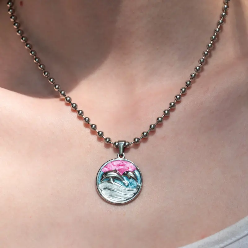 Y2K Dolphin Necklace | Non-Tarnishing Stainless Steel Jewelry