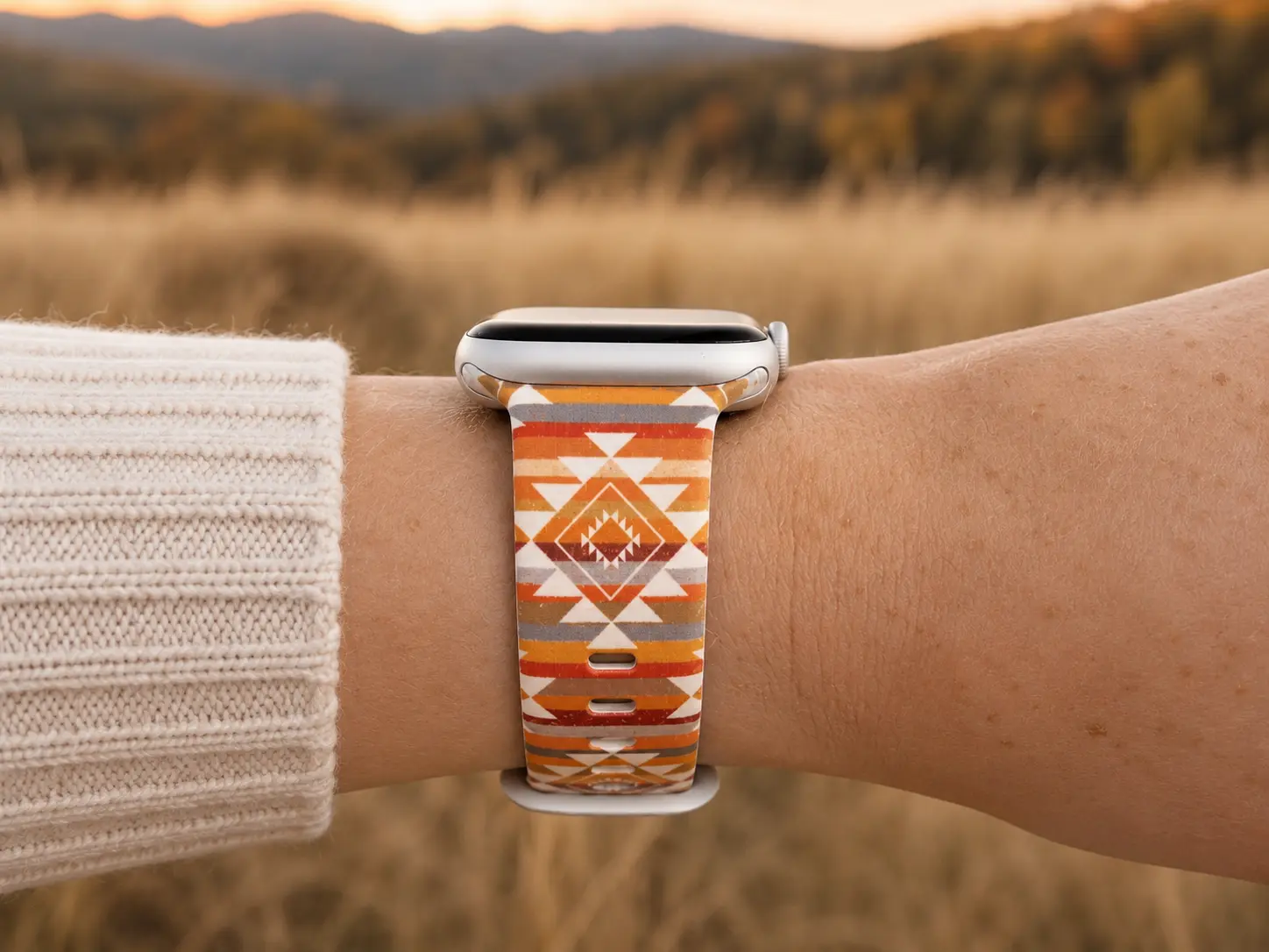 Southwestern Aztec Watch Band | Boho Western Geometric Design | Compatible with Apple & Samsung Watches