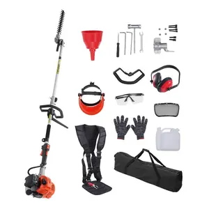 VEVOR 52CC 6-in-1 Multi-Functional Trimming Tools, Gas Hedge Trimmer, Weed Eater, String Trimmer, Brush Cutter, Edger, Pole Saw Chainsaw Pruner with Extension Pole